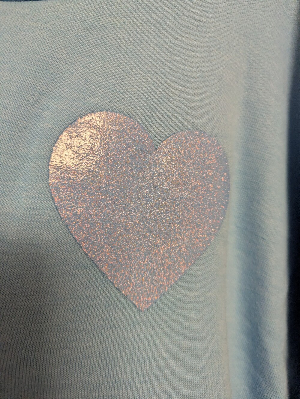 Aviator Nation Glitter Heart Crewneck Sweatshirt - Baby Blue - Picture 12 of 15